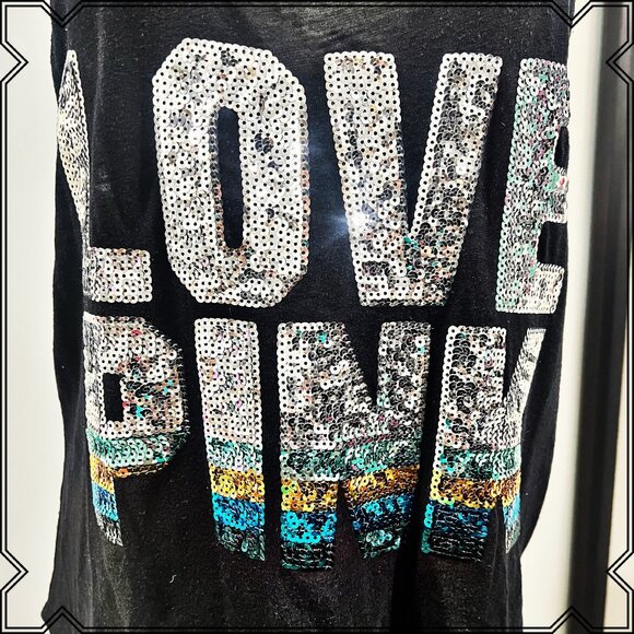 PINK Racer Back Sequin Tank Top - Size M - Picture 5 of 8